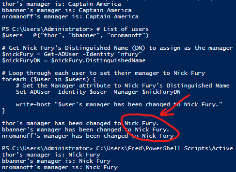Use PowerShell to update Managers names